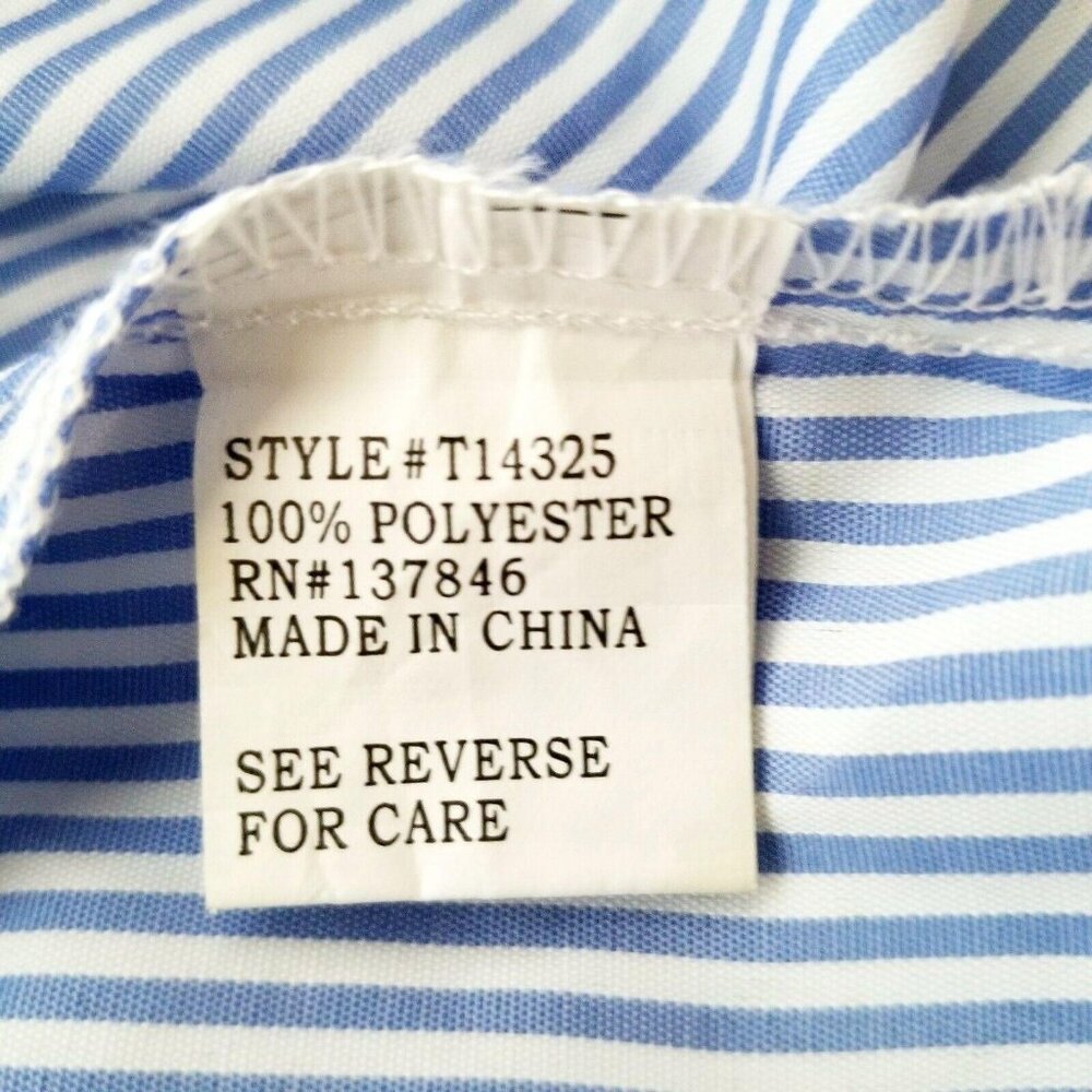 Kontrol Contemporary Blue & White Stripe Off-Shoulder 3/4 Sleeve Blouse Medium - Picture 9 of 13